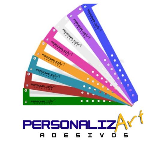 Pulseiras de Identificação PVC (Preto e Branco) 100 Unidades